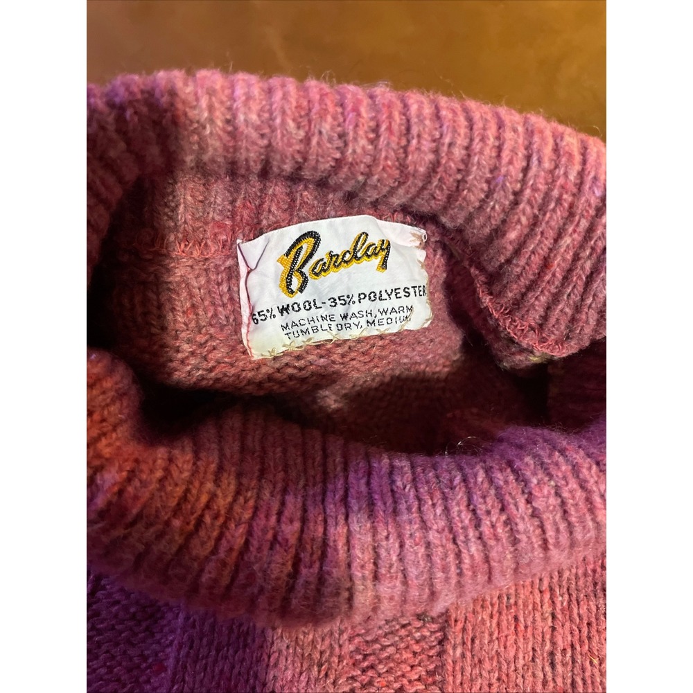Vintage Barclay Purple Wool Blend Ribbed Turtleneck Sweater Women's - Picture 5 of 5